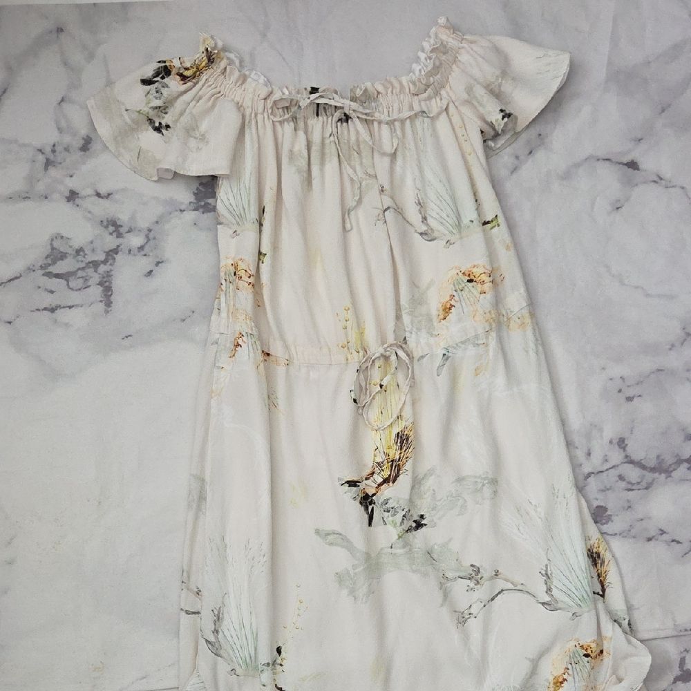 Tribe Kelley Dawn Beach Camo Print Off-Shoulder Dress